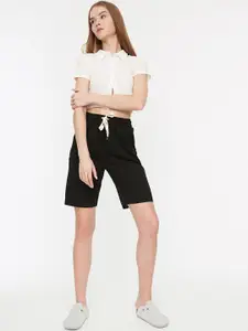Trendyol Women Black Cotton Shorts