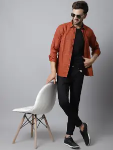 Cantabil Men Red Checked Casual Shirt