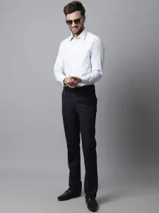 Cantabil Men Blue Micro Ditsy Printed Cotton Formal Shirt