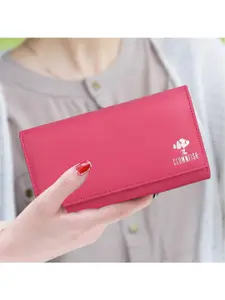 THE CLOWNFISH Elsa Women Pink & White Printed Leather Two Fold Wallet