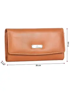 THE CLOWNFISH Clarissa Women Tan Textured Leather Two Fold Wallet