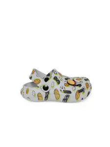 Pantaloons Junior Boys White Printed Clogs