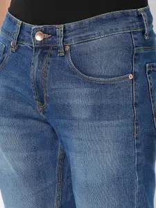 SPYKAR Men Blue Skinny Fit Low Distress Heavy Fade Jeans