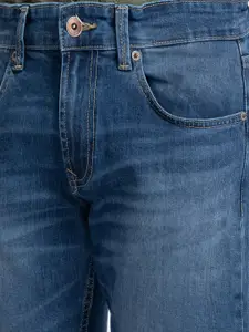 SPYKAR Men Blue Low Distress Light Fade Jeans