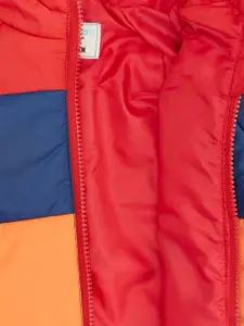 Pantaloons Baby Boys Navy Blue Red Colourblocked Padded Jacket