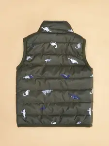 Pantaloons Baby Boys Green White Padded Jacket