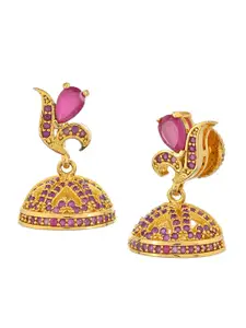 Voylla Gold-Plated Contemporary Jhumkas Earrings