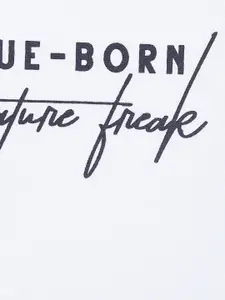 Urban Ranger by pantaloons Men White & Navy Blue Printed Sweatshirt