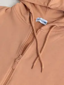 Snitch Men Brown Hooded Cotton Sweatshirt