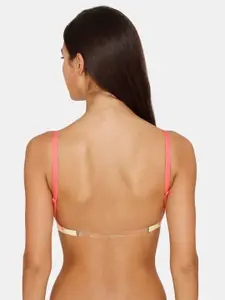 Zivame Women Yellow & Pink Solid Cotton Non Padded Bra