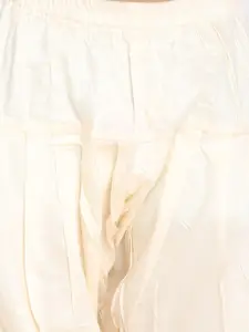 VASTRAMAY Boys Cream-Coloured Pathani Style Kurta with Patiala