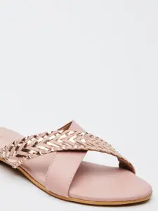 Vishudh Women Pink Ethnic Open Toe Flats