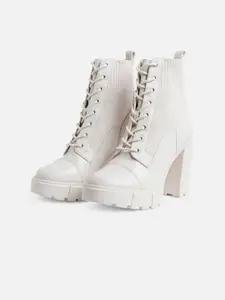 ALDO Women White Solid Leather Regular Boots