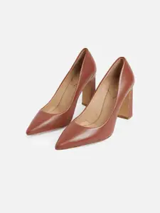 ALDO Women Brown Party Block Pumps