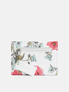 Forever Glam by Pantaloons Forever Woman Glam by Pantaloons Women White & Pink Floral Printed PU Two Fold Wallet
