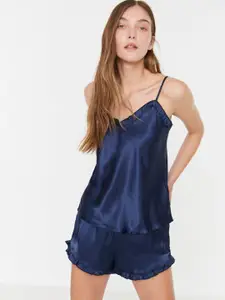 Trendyol Women Navy Blue Night suit