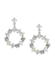 Ted Baker Silver-Toned Circular Drop Earrings