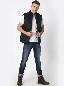 t-base Men Black Windcheater Puffer Jacket