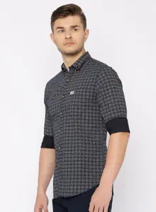 U.S. Polo Assn. Denim Co. Men Black Printed Casual Shirt