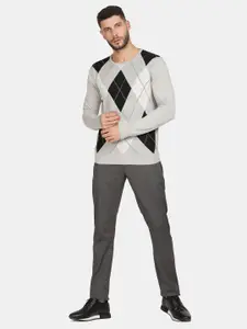 Blackberrys Men Grey & Black Printed Pullover
