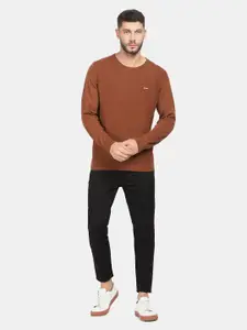 Blackberrys Men Brown Checked Pullover Sweater