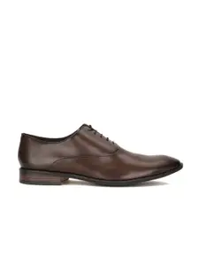 Hush Puppies Men Brown Solid Leather Formal Oxfords
