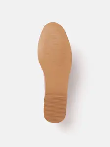 Allen Solly Women Dusty Pink Textured Horsebit Loafers