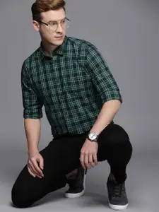 Louis Philippe Jeans Men Checked Pure Cotton Super Slim Fit Casual Shirt