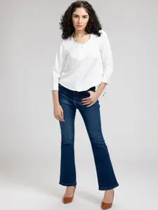 SHAYE Women White Comfort Casual Shirt