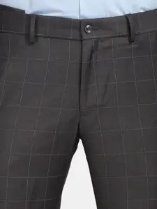 Blackberrys Men Black Checked Straight Fit Trousers