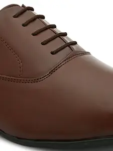 ALBERTO MORENO Men Brown Solid Synthetic Leather Formal Shoes
