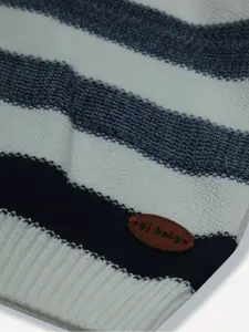 Gini and Jony Boys Grey & Blue Striped Striped Pullover