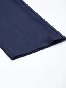 Allen Solly Men Checked Slim Fit Mid-Rise Smart Casual Trousers