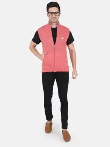 Monte Carlo Men Red Solid Woolen Sweater