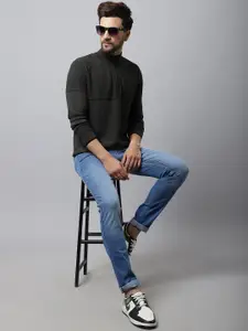 Cantabil Men Olive Green Cardigan