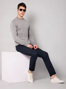 Cantabil Men Grey Melange Solid Pullover