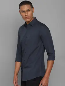 Allen Solly Men Navy Blue Slim Fit Cotton Casual Shirt