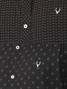 Allen Solly Men Black Geometric Printed Reversible Slim Fit Pure Cotton Casual Shirt