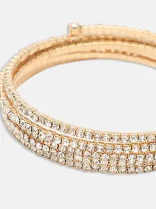SOHI Women Gold-Plated & White Wraparound Bracelet