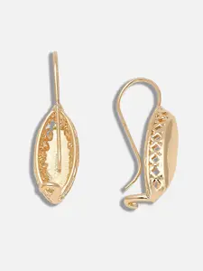 SOHI Gold-Toned Contemporary Drop Earrings