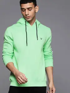 Allen Solly Sport Men Green Solid Hooded Sweatshirt