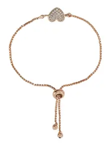 Voylla Women Rose Gold & White Brass Rose Gold-Plated Charm Bracelet