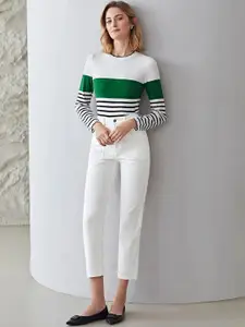 Kotty Women White Jean Slim Fit High-Rise Stretchable Jeans