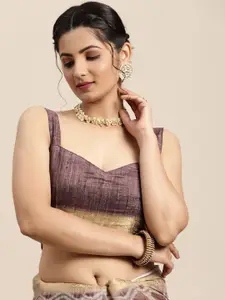 Saree mall Grey & Burgundy Zari Banarasi Sarees