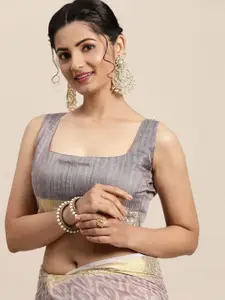 Saree mall Mauve & Gold-Toned Zari Banarasi Sarees