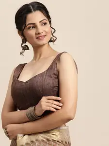 Saree mall Brown & Grey Zari Banarasi Sarees