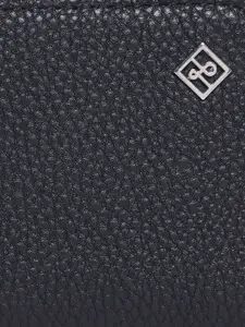 Call It Spring Women Black Textured Zip Around  Wallet