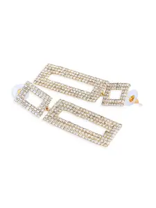 AccessHer Gold-Toned Geometric Drop Earrings