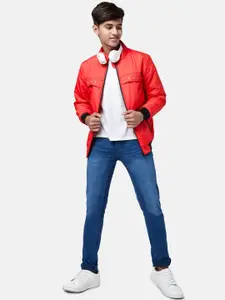 Coolsters by Pantaloons Boys Red Typography Printed Bomber Jacket