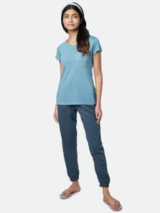 Dreamz by Pantaloons Women Blue Solid Lounge Tshirt